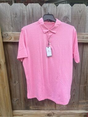 Michel Rouen Performance Polo Shirt Men's XL Pink Heather NWT